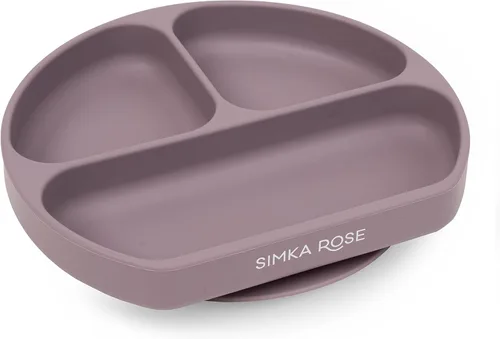 Simka Rose Placas de succión para bebé, diseño dividido de silicona, platos para niños pequeños, sin BPA, aptos para microondas y lavavajillas,
