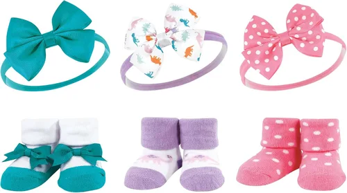 Miniatura 83 de Hudson Baby Conjunto de regalo de diadema y calcetines para niña Flor azul marino rosa