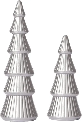 Miniatura 10 de WONDROUS' DECO Figura de árbol de Navidad de madera dorada, figuras de árbol decorativas para mesa, pequeñas figuras de árboles de Navidad dorados