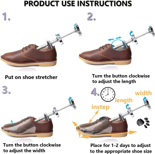 Miniatura 7 de Ampliador ajustable del ensanchador del zapato de la anchura y de la longitud del ensanchador del zapato del metal profesional
