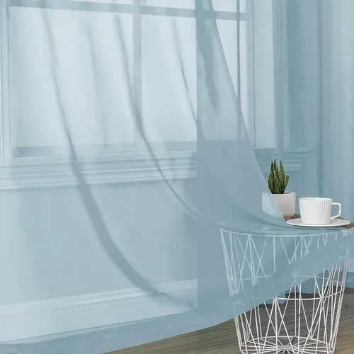 Miniatura 321 de OVZME Cortinas traslúcidas, ligeras, suaves, para estudio, sala de estar y dormitorio, juego de 2 paneles, 42 pulgadas de ancho x 84 pulgadas