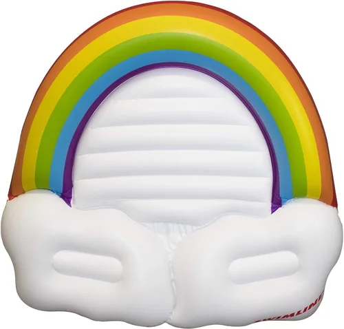 Miniatura 3 de Swimline Rainbow Island Flotador Inflable de Piscina para Montar, Blanco, 68"/64"/16
