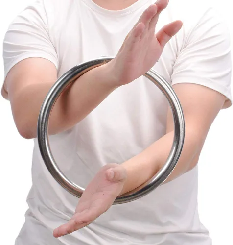Miniatura 2 de HYOUT Anillo de acero inoxidable Wing Chun Yewen Sau de entrenamiento manual adhesivo para fuerza de mano Tsun Siu Lum Kung Fu de autodefensa