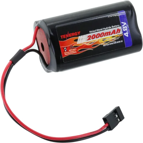 Tenergy Batería NiMH de 4.8V 2000mAh de capacidad con conectores Hitec, Futaba, batería recargable cuadrada para receptores RC, aviones y más
