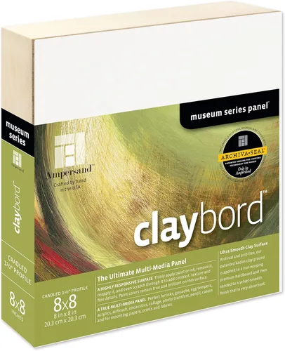 Miniatura 38 de Ampersand Art Supply Panel de pintura de madera: Serie Museo Claybord, 10 "x 10", 2" Perfil con acunado Perfil con cuna de 2