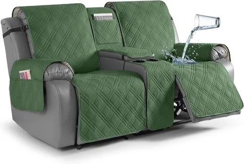 Miniatura 22 de TAOCOCO Fundas de sofá reclinable 100% impermeables con consola, fundas de sofá para sofá reclinable de 3 asientos con diseño de correas, funda