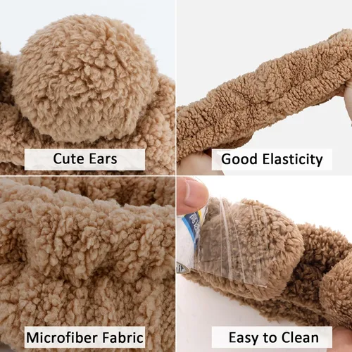 Miniatura 6 de YISSION 2 diademas de spa con orejas de oso, banda antideslizante para lavado de cara, maquillaje, cuidado de la piel, diadema facial, banda