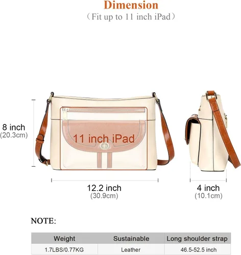 Miniatura 5 de Over Earth Bolsos cruzados de cuero para mujer, bolso de hombro para mujer