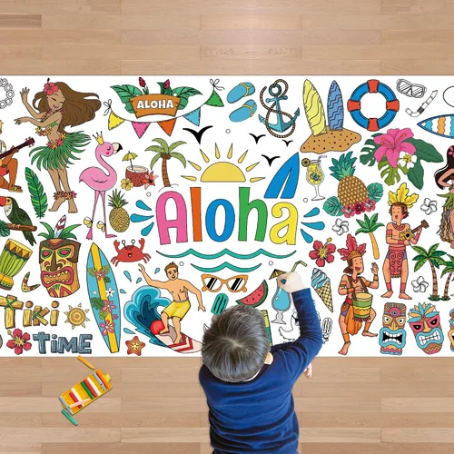 Miniatura 17 de OHOME Póster/mantel gigante de Navidad para colorear, manualidades de Navidad para niños, 30 x 72 pulgadas, pancarta de papel gigante para colorear