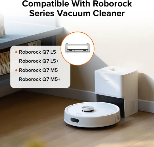 Miniatura 2 de roborock Repuesto de cubierta de cepillo principal de goma para aspiradoras robot Q7 M5, Q7 M5+, Q7 L5, Q7L5+, gris claro