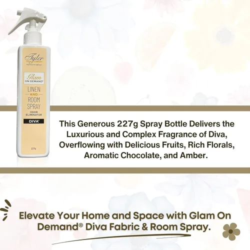 Miniatura 5 de Tyler Glam on Demand - Spray para Ropa de Cama y Habitación Aroma Diva Paquete de 2 - Paquete de Ambientador y Eliminador de Olores con Bolígrafo