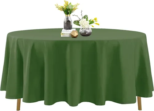 Miniatura 23 de Mantel de poliéster lavable de 90 pulgadas, resistente a las manchas y a las arrugas, mantel decorativo para mesa de comedor, fiestas de bufé y Negro