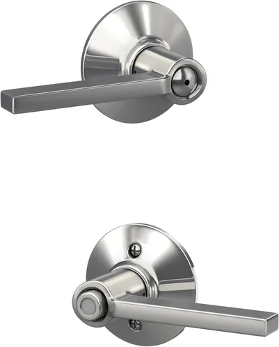 Miniatura 67 de Schlage F10 LAT 626 CEN Latitude - Manilla de puerta con moldura Century, cerradura de paso para pasillo y armario, cromo satinado