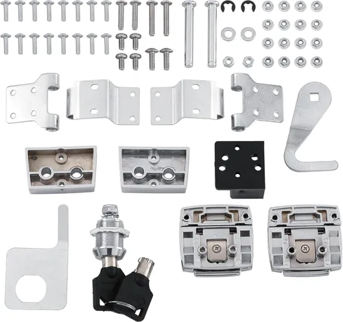 Miniatura 2 de TCMT Paquete de 11 cierres cromados para maletero de maquinilla de afeitar cortada King con llaves para Harley Pack Trunk Electra Glide Road King