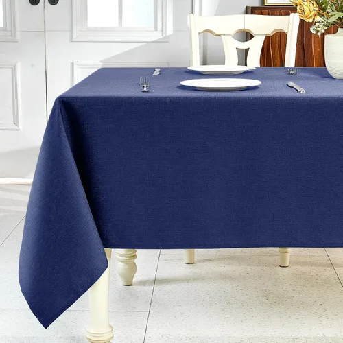 Miniatura 17 de IVAPUPU Mantel de Lino Texturizado para Mesa Rectangular - Mantel de Tela Impermeable Rectangular Sin Arrugas Limpiable Cubierta de Comedor