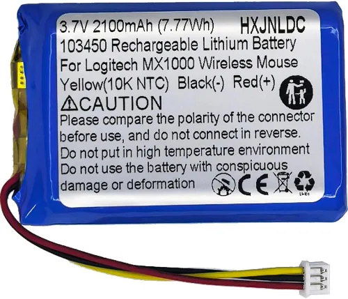 DC 3.7v 103450 2100mAh batería recargable de polímero de litio para Logitech MX1000 MX-1000 M-RAG97 ratón inalámbrico Bluetooth 190247-1000,