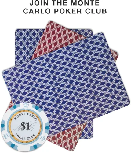 Miniatura 4 de Brybelly Monte Carlo Premium Poker Chips (50-Pack) Heavyweight 14-Gram Clay Composite