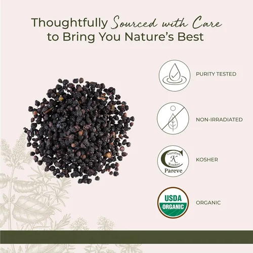 Miniatura 4 de Starwest Botanicals Bayas de Saúco Orgánicas – Bayas de Saúco Secas para Jarabe, Té, Gomitas y Mermelada, Apoyo Inmunológico Natural, Certificado