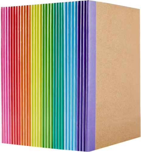 Miniatura 12 de Paquete de 50 Cuadernos Kraft con Líneas A5 de 8.3x5.5 Pulgadas, Diarios de Viaje Cuadernos al Por Mayor, Cuadernos de Materias 34 Hojas 68 Páginas