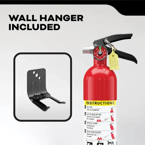 Miniatura 5 de Kidde Extintor de fuego de grado comercial para oficina, escuelas, recargable 1A10BC Extintor recargable y reutilizable para pequeños incendios