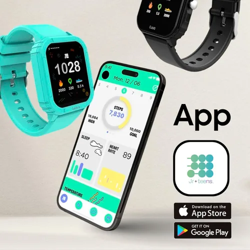 Miniatura 6 de Cubitt Teens - Reloj inteligente con rastreador fitness para adolescentes, con monitor de ritmo cardíaco, presión arterial, oxígeno en sangre, Negro