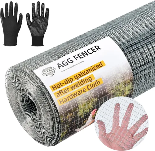 Miniatura 10 de 20 cm x 7,6 m de malla de alambre galvanizado soldado de 1/2 pulgada para gallinero, valla de alambre de pollo de 19Ga, soportes de plantas