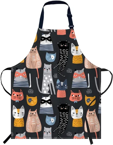 Miniatura 8 de oFloral Delantal de campo de fútbol americano y pelota, unisex, ajustable, delantal de chef de cocina, delantal para mujeres y hombres para cocina