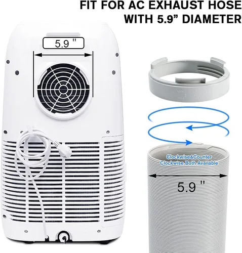 Miniatura 3 de Acoplador de unidad de aire acondicionado portátil 5.9 pulgadas (diámetro interior) Conector de tubo de unidad de CA Accesorios de aire Acoplador
