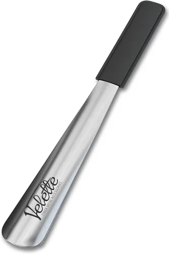 Velette Bocina de metal con mango largo para personas mayores, 15 pulgadas de largo. Bocina de zapatos extra larga para niños, o grandes cuernos de