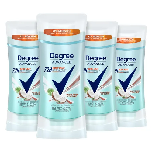 Degree Desodorante Antitranspirante Protección contra el Sudor y Olor de 72 Horas Desodorante de Coco Fresco para Mujeres con Tecnología MotionSense
