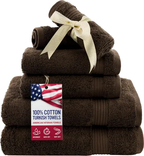 Miniatura 24 de Toalla American Veteran, Juego de Toallas de Mano para Baño de 4, 100% Conjunto de Toallas de Mano Turcas de Algodón, Toallas de Mano Suave