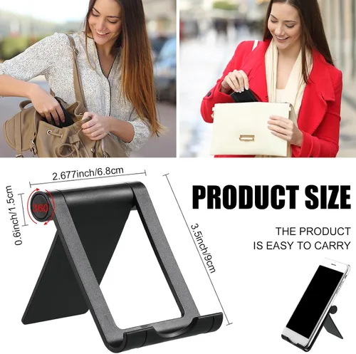 Miniatura 3 de Fabbay Soporte plegable para teléfono celular, 40 unidades, multiángulo, soporte universal para teléfono celular, base portátil para teléfono Negro