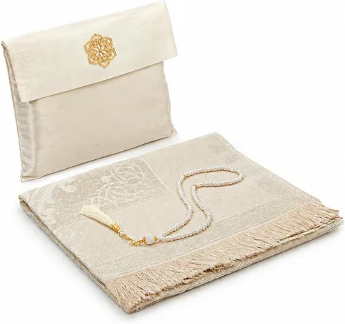 Miniatura 7 de ihvan online Alfombra de oración musulmana con 99 cuentas Tasbih y bolsa de viaje, tafetán suave sajadah, ligero y plegable, tapete de oración Negro