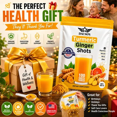 Miniatura 6 de Suplementos de Cúrcuma y Jengibre con Piperina, Vitamina C, Vitamina D3 y Zinc 100 Porciones de Shots de Cúrcuma y Jengibre para la Salud