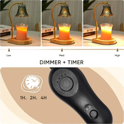 Miniatura 4 de Lámpara calentadora de velas con temporizador, calentador eléctrico de cera de fragancia regulable, elegante decoración del hogar, calentador