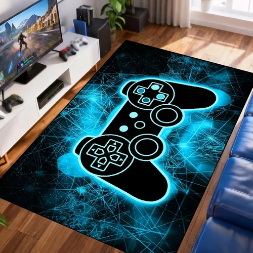 Miniatura 3 de BATATADOCE Alfombras de videojuegos para dormitorio de niños, alfombras para sala de juegos, decoración de juegos para niños, alfombra de área