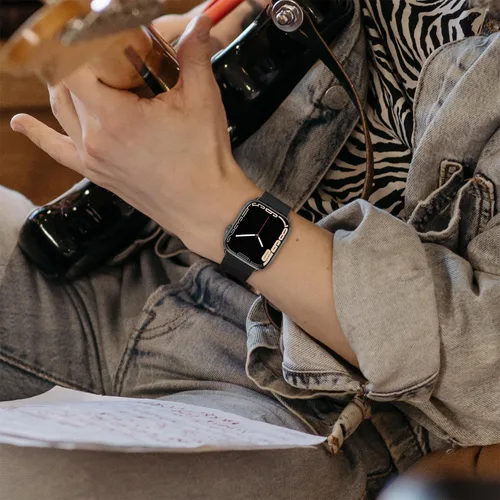 Miniatura 3 de Correas de cuero compatibles con Apple Watch Series para mujeres y hombres, correa de cuero genuino de repuesto para iWatch