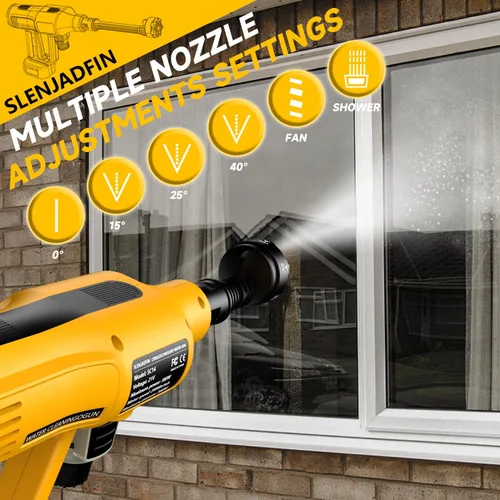 Miniatura 5 de Lavadora a presión inalámbrica para batería Dewalt 20V 700 PSI Lavadora de energía portátil de mano con boquilla 6 en 1 cañón de espuma