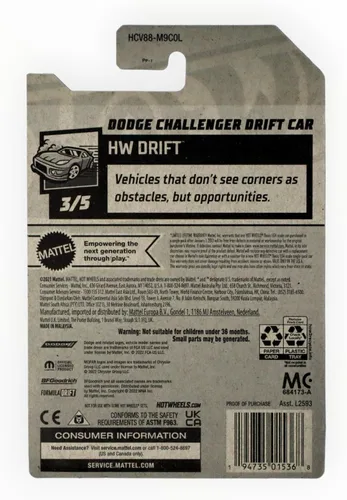 Miniatura 2 de Hot Wheels 2022 - Dodge Challenger Drift Car - HW Drift 3/5 [Blanco] 207/250
