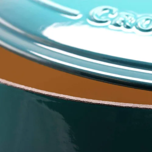 Miniatura 4 de Crock Pot olla para horno holandés de hierro fundido artesanal de 7 cuartos de galón, Turquesa Degradado