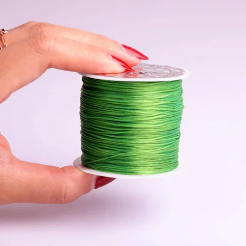 Miniatura 3 de Collar de cuentas transparentes de 0.020 in, color verde, elástico, para hacer pulseras y joyas