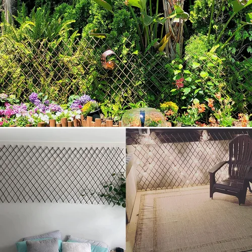 Miniatura 6 de Enrejado de sauce expandible para plantas trepadoras al aire libre, paneles de celosía para valla de jardín natural para soporte de plantas