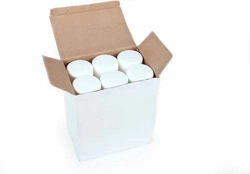 Miniatura 3 de Vivaplex, 24 frascos de cosméticos blancos, de 2 onzas, con forros y tapas de cúpula