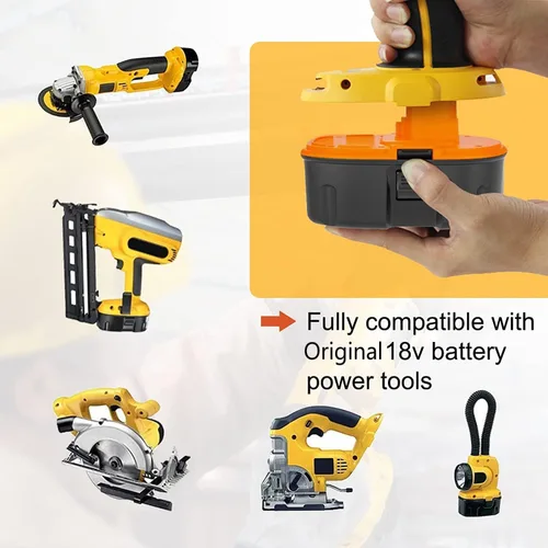 Miniatura 4 de Totoplus Batería de repuesto de 18 V para DeWALT: Baterías Ni-Mh XRP DC9096 de 18 voltios 5.0Ah compatibles con herramientas eléctricas inalámbricas