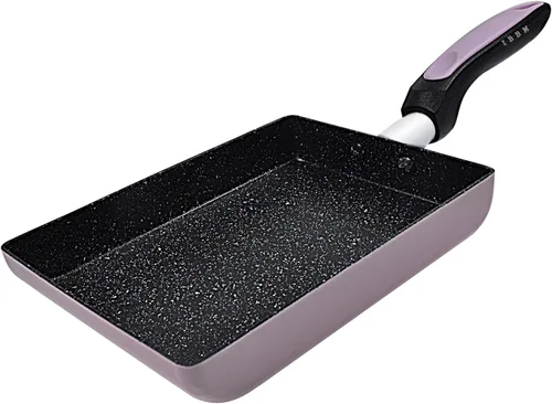 Miniatura 8 de Tamagoyaki - Sartén para tortilla japonesa, revestimiento antiadherente, mini sartén rectangular, color gris
