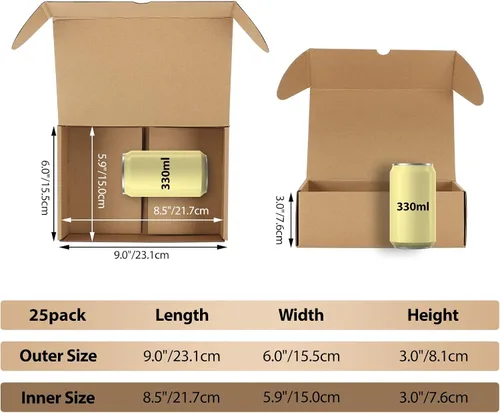 Miniatura 2 de RLAVBL Juego de 25 cajas de envío de 9 x 6 x 3 pulgadas, cajas de cartón corrugado pequeñas marrones, cajas de correo para embalaje de pequeñas