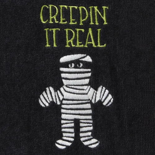 Miniatura 3 de SKL Home de Saturday Knight Ltd. - Creepin Real Glow in The Dark - Juego de toallas de mano, color negro