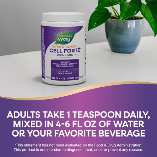 Miniatura 6 de Nature's Way Ultra Strength (1) Cell Forté Drink Mix, IP-6 y suplemento en polvo de inositol, apoya la salud inmunológica y la actividad natural