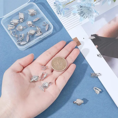 Miniatura 4 de SUPERFINDINGS 30 piezas de latón colgante de pellizco 5 estilos de diamantes de imitación Ice Pick Pellizca Pellizco de Platino Broche de Joyería