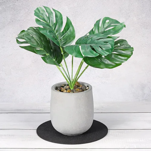 Miniatura 6 de PATIKIL Posavasos para plantas, (8, 10, 12 pulgadas), paquete de 6 alfombrillas reversibles redondas de fieltro para macetas, tapete absorbente